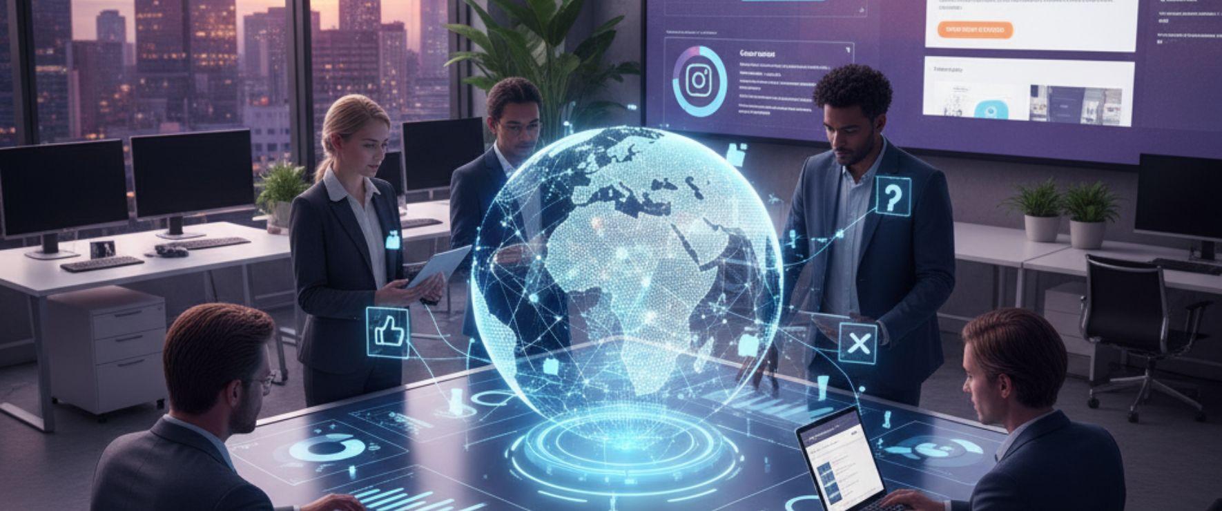 Modern digital marketing agency website design with laptop and analytics dashboard