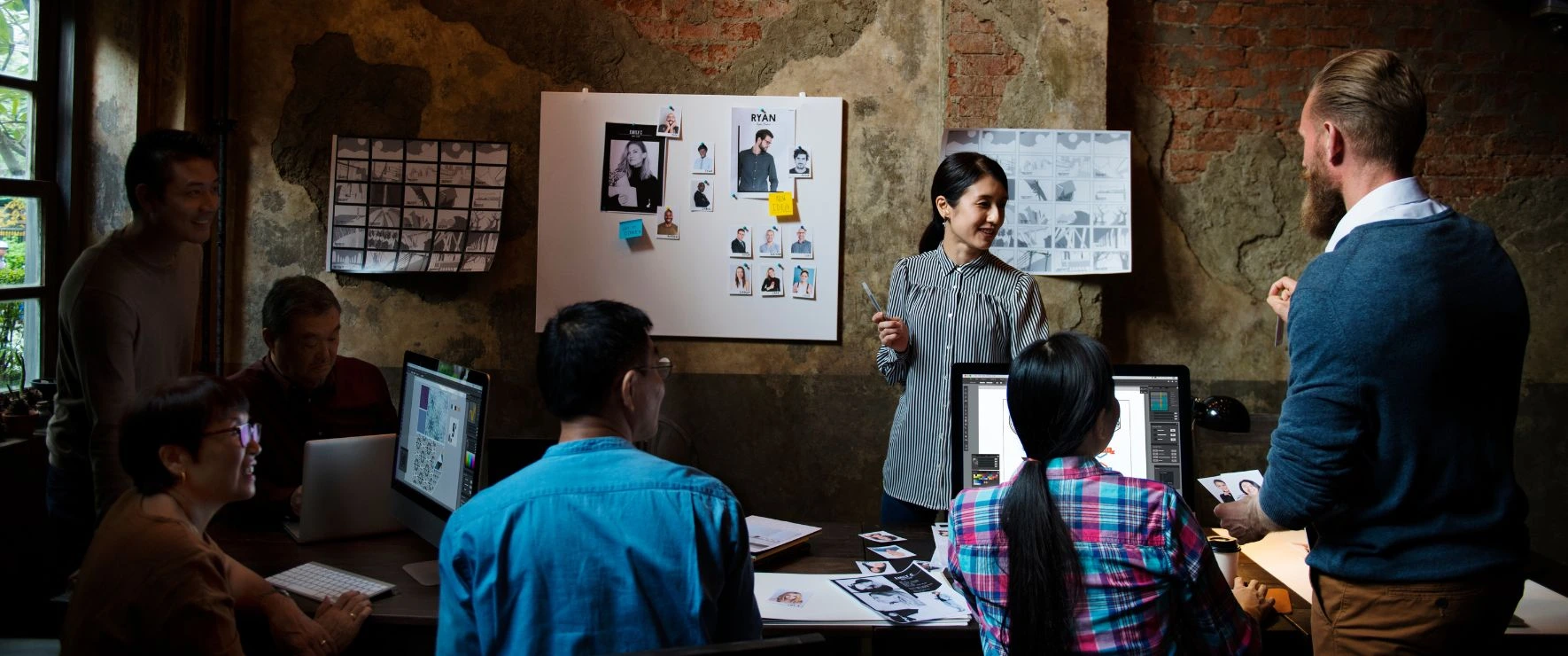 Team of experts from digital advertising companies planning online advertising strategies.